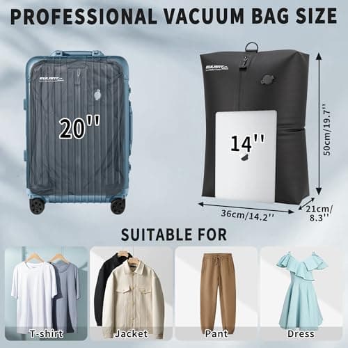 EULANT 38L TPU Travel Vacuum Bags With Pump for Suitcases/Luggage/Backpack — view 4
