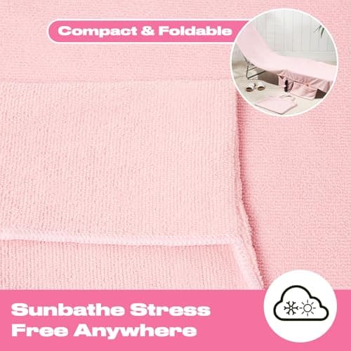Brentfords Beach Towel in a Bag, Soft Quick-Dry Fabric Lightweight Easy Storage Large Beach Towel with Pockets For Travel Poolside or Beach Days, 75 x 215cm - Blush — view 4
