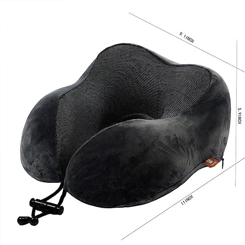 Makimoo Memory Foam Travel Pillow, Neck Pillow with 360-Degree Head Support, Comfortable and Lightweight, Ideal for Sleeping on Airplane, Car, Train, Bus and Home Use, Comes with Storage Bag (Grey) — view 4