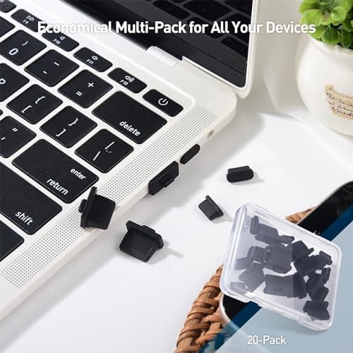 Cable Matters Combo-Pack USB-C and USB Port Covers, 10x Each, Black — view 6