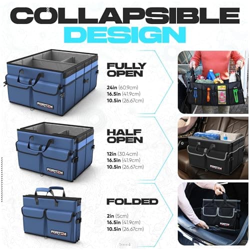 FORTEM Car Boot Organiser - Foldable Car Organiser & Storage for SUV Trucks — view 6