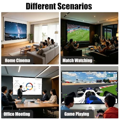 JUBORUI 120 Inch Portable Projector Screen, Easy Setup with Hooks,160° View — view 6