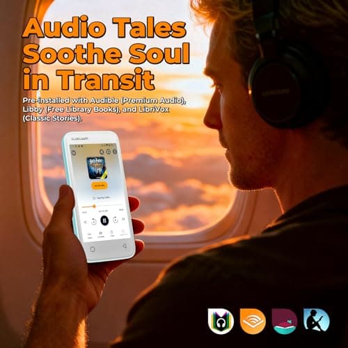 96GB MP3 Player with Bluetooth 5.0 and WiFi, Music Player with Spotify, Audible, Pandora, Libby, Spotify Kids, 4" Touchscreen Android MP4 Player with HiFi Sound, FM Radio (Glossy Black) — view 2