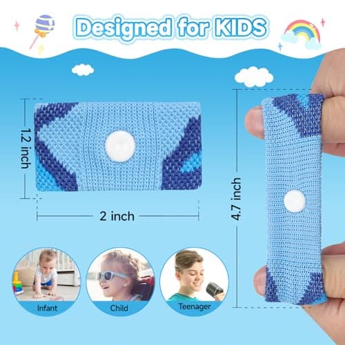 MEIYYJ Travel Sickness Bands Cruise Accessories Must Haves Sickness Bands for Children Gifts for Sea Sickness Wristbands Travel Sickness Kids Wristbands Cruise & Sea Travel Essentials-Camo Blue/Blue — view 2