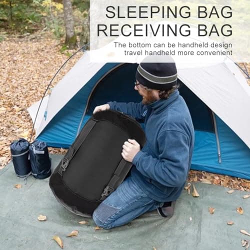 Compression Stuff Sack for Sleeping Bag,11L/18L/30L/45L Lightweight Waterproof Compact Compression Nylon Stuff Sack StorageBag,Travel Compression Bag for Camping,Backpacking,Clothe Storage (Black, XL) — view 5