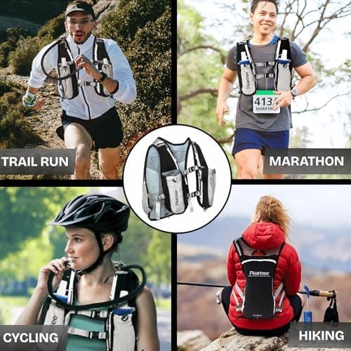 PEARTREE Running Vest for Men and Women – One Size – Premium Quality Nylon – Hydration System – Hiking Stick Holder – Pockets for Phone, Cards, Keys – Marathon, Hiking, Jogging, Cycling, Reflective — view 5