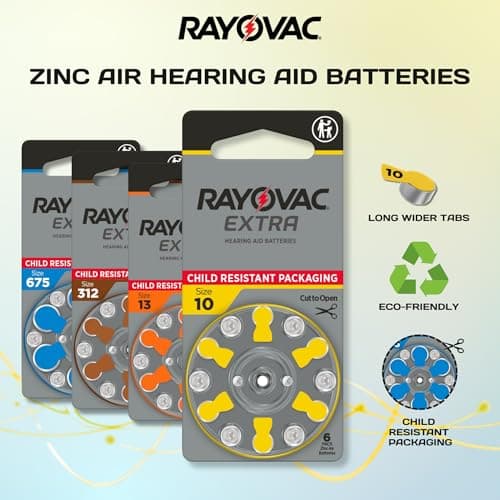Rayovac Extra Advanced Hearing Aid Batteries, Size 312, Brown Tab, PR41, Pack of 60 — view 6