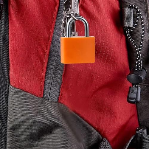 Suitcase Locks With Keys - Small Luggage Lock Padlocks for Suitcases, Gym Locker, Bag, Rucksack, School - Metal Color — view 4