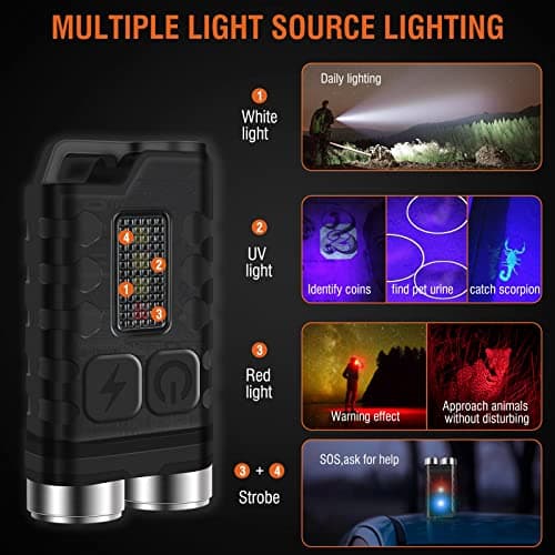 BORUIT V3 Small Powerful Rechargeable Torch LED Super Bright 900LM with UV — view 2