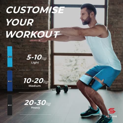 Elvire Fabric Resistance Bands for Working Out, Set of 3, Booty Exercise Band for Women, Workout Loops, Legs, Glutes, Squat — view 2