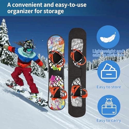 Snowboard Sleeve Soft Protection Cover,Adjustable Snowboard Protection Cover,Snowboard Travel Sleeve Suitable for 140 to 175 Snowboards,Snowboard Accessories for Snowboard Storage Travel Transport (M) — view 5