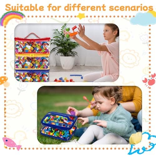 6 Pcs Toy Storage Bags Clear PVC Zipper Bags for Kids Toys Organizing — view 6