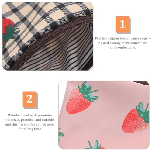 OKUMEYR 4pcs Sanitary Pad Storage Bags with Zipper, Polyester Feminine Hygiene Period Bags, Portable Decorative First Period Kit for School Or Travel — view 3