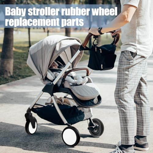 Flylin Baby Stroller Wheel 1Pair, Rubber Back Wheel — view 4
