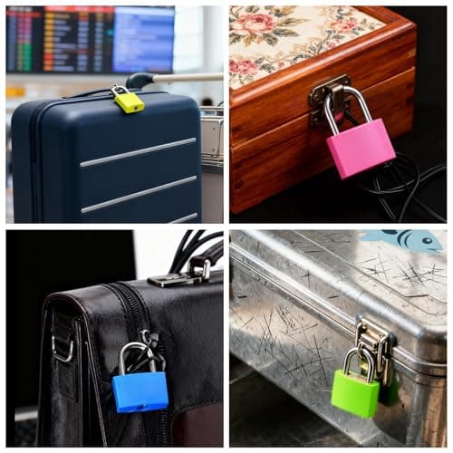 5PCS Suitcase Locks with Keys, Metal Luggage Padlocks, Multicolor Mini Padlock for Suitcase, Practical Travel Lock for Luggage for Backpack, Laptop Bag & Boxes — view 4