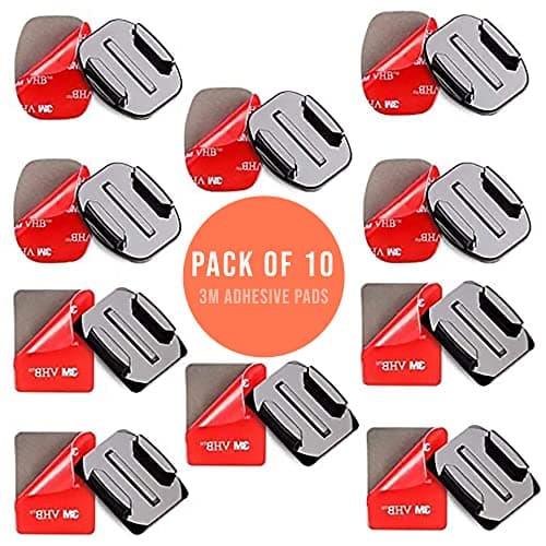 MiPremium Adhesive Mount Kit Sticky pads for GoPro Hero 13 12 11 10 9 8 7 6 5 Session & Other Action Cameras Flat & Curved Helmet Mounting attachment Accessories (10 Pack) — view 2