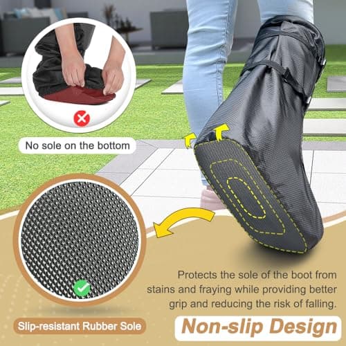 Mybow Walking Boot Cover, Medical Fracture Cast Boot, Tall Orthopedic Walking Shoe Protector for Men Women, Air Walker Foot Protectors for Outdoor, Rain & Snow Foot Protector with Upgraded Sole — view 2