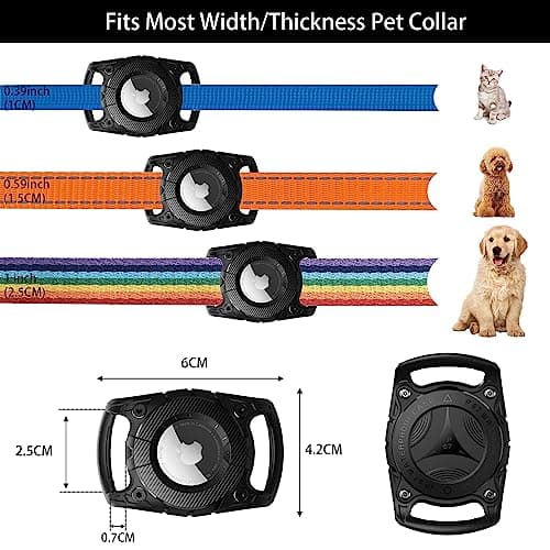 Compatible with Pet Airtag Dog Collar Holder Airtag Keyring, Anti-lost Shock Resistant Air Tag Holder, Waterproof Hard TPU Full Protection Air tag Case for Key,Backpack,Luggage,Cat,Dog Gps Tracker — view 3