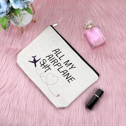Flight Attendant Gifts Makeup Bags Pilot Gift Air Stewardess Cosmetic Bag Traveling Present for Stewardess Crew Flight Student Graduation Presents Cosmetic Bag Christmas Birthday Gift for Attendant — view 3