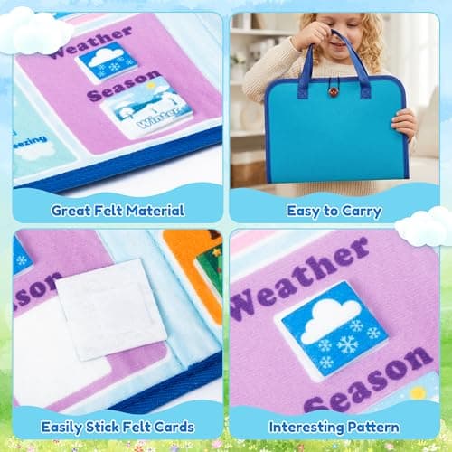 WATINC Travel Felt Board Story Set - 70PCS Portable Felt Board Educational — view 3