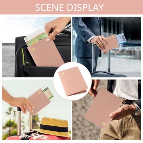 ILIYAH PU Leather Passport Holder Cover for Women Men Credit Cards Boarding Passes Travel Wallet Case(Pink) — view 5