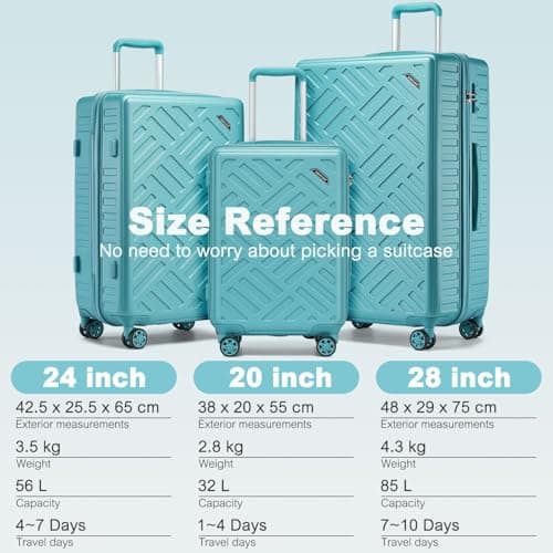 Supercase 23kg Large Suitcase with 4 Wheels ABS+PC Hard Shell Trolley Case Lightweight Check in Hold Luggage with TSA Lock — view 2