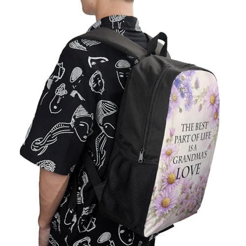 sinyumoney Grandmas Love Quote Backpack School Daypacks Business Backpack Water Resistant Bookbag for Camping Outdoor Adventures And Daily Travel 17inch — view 5