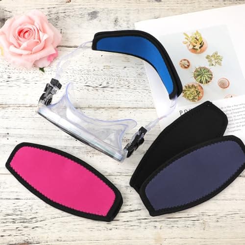 NQEUEPN 4 pcs Diving Mask Straps, Swimming Waterproof Mask Strap Covers Neoprene Mask Strap Covers Water Sports Snorkel with Neoprene Slap Straps for Diving Masks — view 3