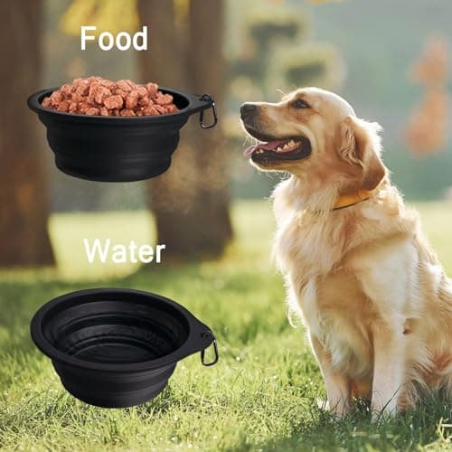 PetBonus 2-Pack Collapsible Dog Bowls, Portable Travel Dog Water Food Bowls — view 4