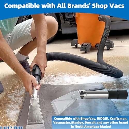 Happy Tree Universal Fit All Shop Vacs with 2-1/2" and 1-7/8" and 1-1/4" Adapters Wet-Dry Extraction Accessory for Upholstery & Carpet Cleaning and Auto Detailing, Shop Vac Extractor Attachment — view 5