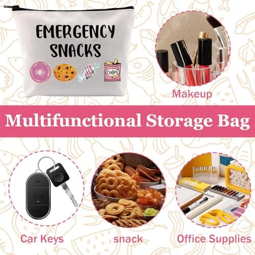 Emergency Snacks Bag, Reusable Snack Bags, Canvas Food Storage Bag for Organizing, Hiking, and Work Emergency Kits, Portable Travel Bags for Women, Students, and Office — view 5