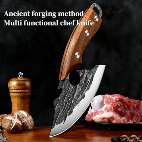 LINMOHERUI Chef Knife BBQ Knife with Wood Handle — view 5