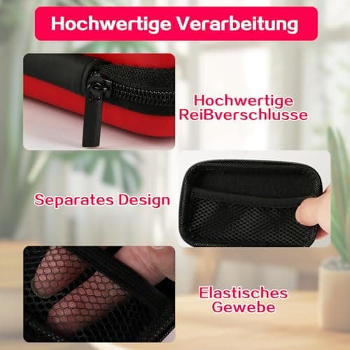 QiXinGYL 4 Pcs Travel Carrying Case Card Game Case, Waterproof Portable Earphone Cable Storage Bag Hard Outdoor Camping Headphones Power Bank Protective — view 4