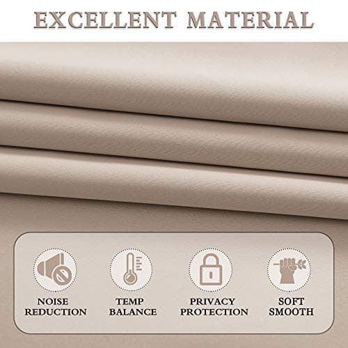 DONREN 2 Pack Blackout Window Valances for Basement with Rod Pocket -16 Inches Long Valances for Windows(Warm Taupe,52 Inches Wide) — view 3