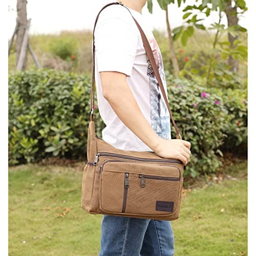 BOMKEE Canvas Crossbody Messenger Bags Vintage Shoulder Satchel Bag — view 2