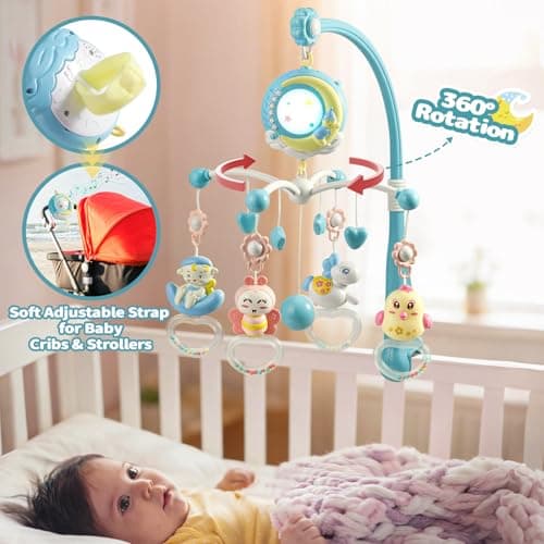Mini Tudou Baby Cot Mobile with 150 Music & Lights & Timing Function — view 5