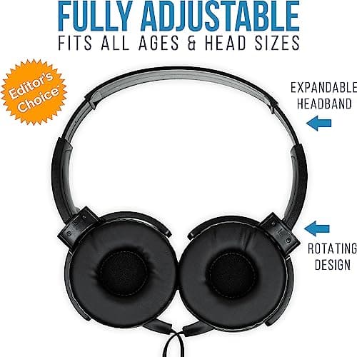 Barks Classroom Headphones (10 Pack, Stealth) - On-Ear Premium Student Bulk Headphones: Perfect for Kids K-12, Schools & Class Sets (Durable, Great Value, Noise Reducing, Comfortable, Easy-to-Clean) — view 4