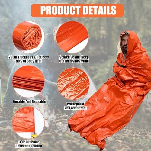 Emergency Thermal Sleeping Bag & Bivvy Sack – Compact Shelter for Outdoor Adventures & Survival Situations — view 3