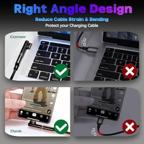 IVIVTOR USB C Magnetic Adapter 90 Degree 240 W USB-C Magnetic Adapter 24 Pin - Type C Magnetic Connector 80 Gbps 8K Fast Charge & Data Transfer for Laptop Tablet Mobile Phone Smartphones - Graphite — view 4