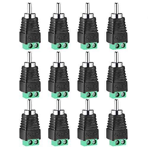 Iskueal Xwell RCA Male Screw Terminal Connector, Solderless for AV