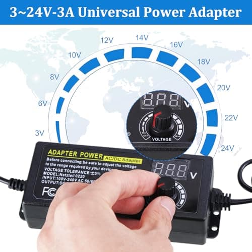 Universal Power Supply,3V~24V 3A 72W Adjustable Variable Adapter Charger — view 2