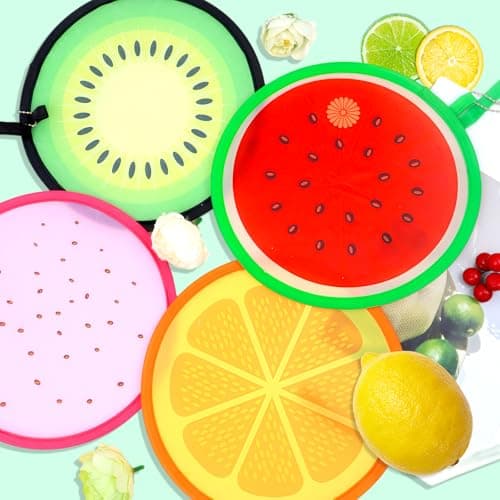 KASURE 8 PCS Foldable Fan, Fruit Round Handheld Folding Fan, Portable Cooling Fans with Beautiful Patterns, Summer Handheld Fan for Outdoor Travel, Party Wedding favors, Photo Props — view 5