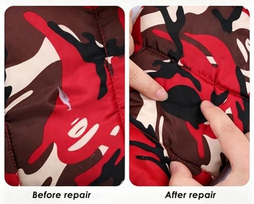 Self-Adhesive 2 Set Twill Fabric Repair Patches,Waterproof Cotton Fabric Tapes Kit for Clothes,Jeans,Sofa,Curtains,Tent Repair Holes (Khaki) — view 5