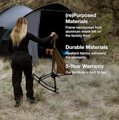 Helinox Sunset Chair (re), Packable Outdoor Furniture, Summer Vacation Holiday Seat, Foldable, Lightweight High-Back Comfort, Sustainable Eco-Friendly Materials, 3.66 lbs(1.6 kg), Blackout Edition — view 6