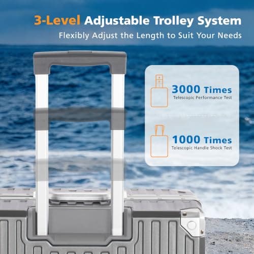 ALPHA CAMP Suitcase Luggage Hard Shell with Wheels PC Aluminium 24 Inch — view 6