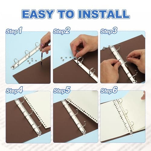 PATIKIL B7 2 Hole Ring Binder Mechanisms, 2 Set 0.63" D Ring Replacement Binder Planner Loose Leaf Binding Spines for Organizers DIY Fill Paper Storage Folder Accessories, 20mm Silver Tone — view 4