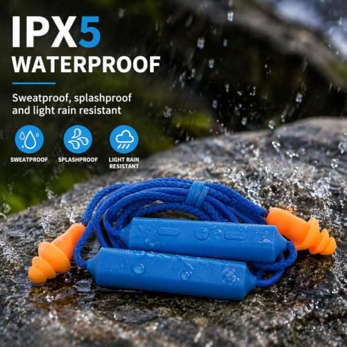 Bluetooth Earplug Headphones for Work, in-Ear Earphones, IPX5 Waterproof — view 5