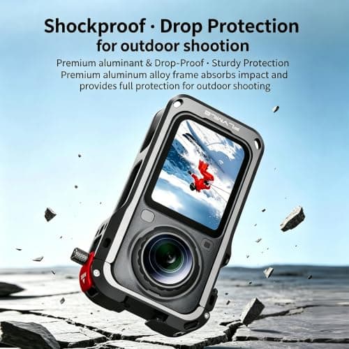 Metal Rabbit Cage Protective Case for Insta360 X6, Aluminum Alloy Frame Cage Expansion Housing Shell with Lens Cover and Mic Wind Muff for Insta 360 X6 Action Camera Accessories — view 5
