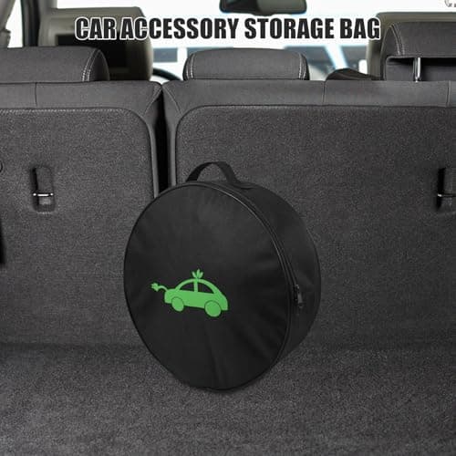 Angoily Ev Charger Storage Case round Oxford Cloth Black Portable — view 5