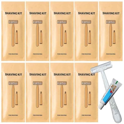 Generic Disposable Razor Kit; 10Pack Individually Wrapped Travel Disposable Razors With Shave Cream; Unisex; White, Black; Women; Travelers, Busy Individuals